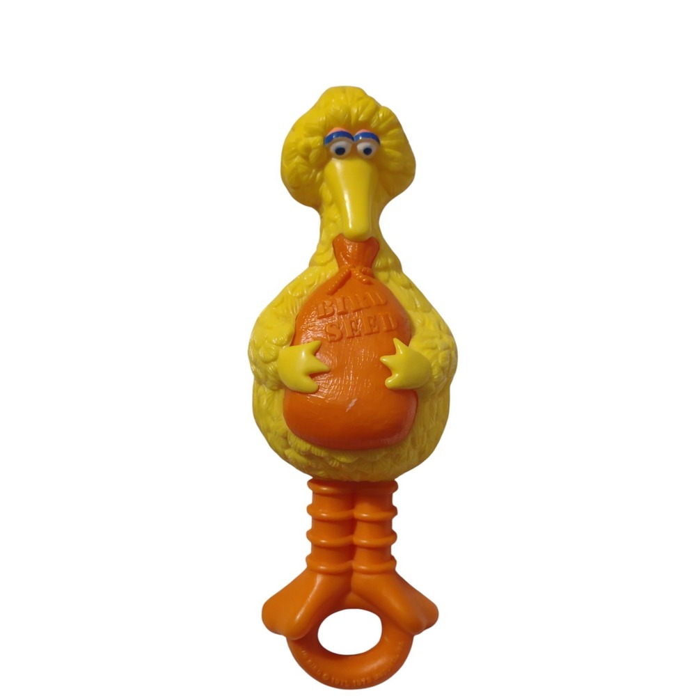Vintage 1978 Sesame Street Big Bird w/ "Bird Seed" Bag Rattle Nostalgia‎